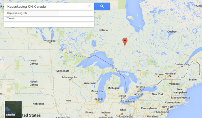 Kapuskasing, Ontario.